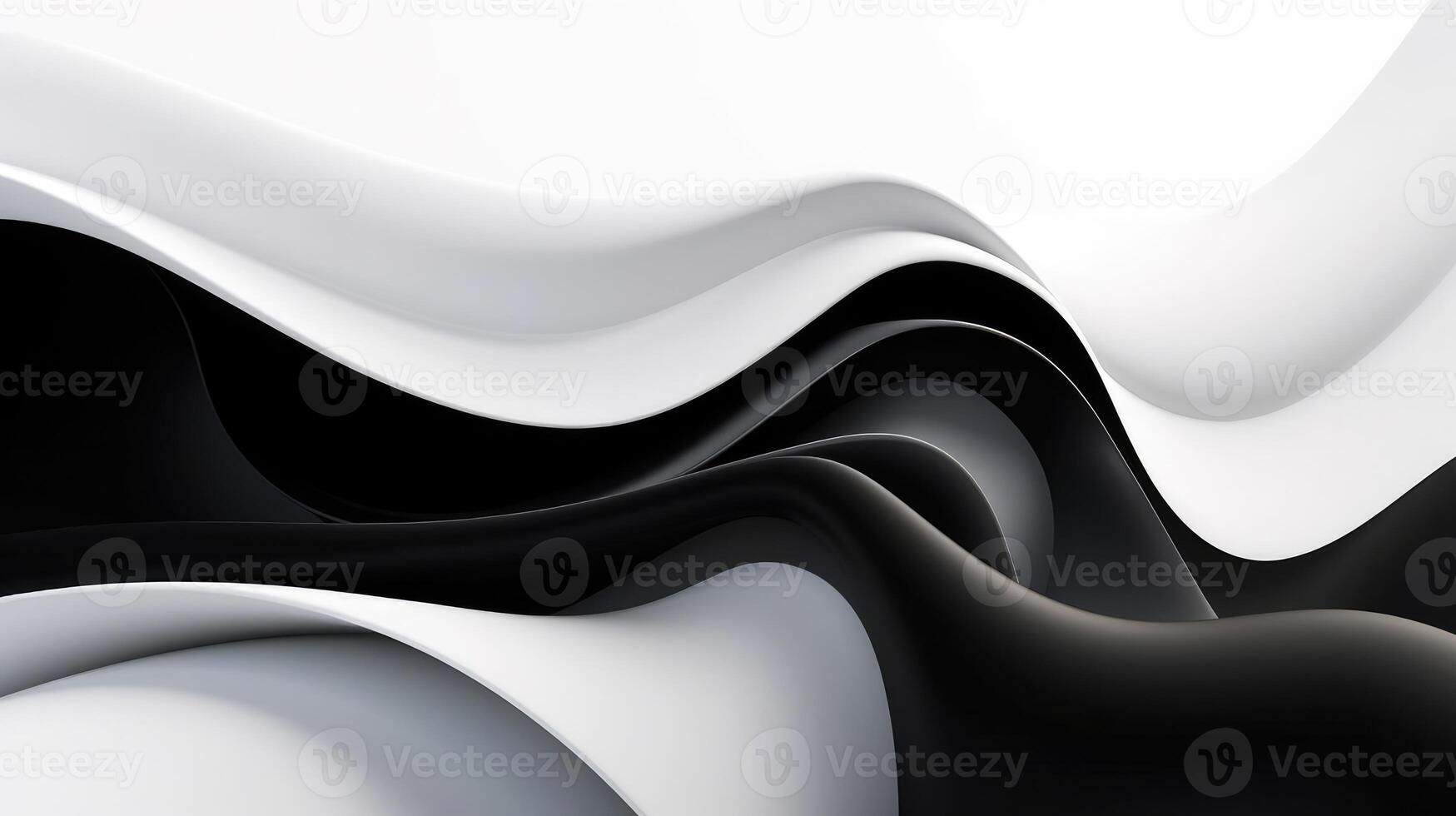 Layered and wavy black paper on a white background, minimalist elegant folds, poster or wallpaper with photo
