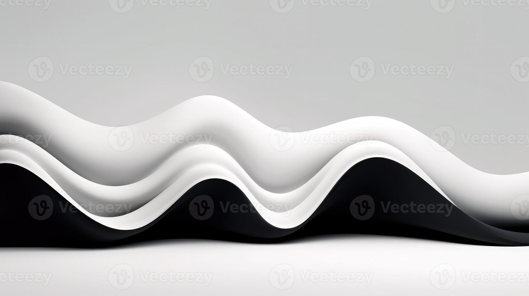 Layered and wavy black paper on a white background, minimalist elegant folds, poster or wallpaper with photo