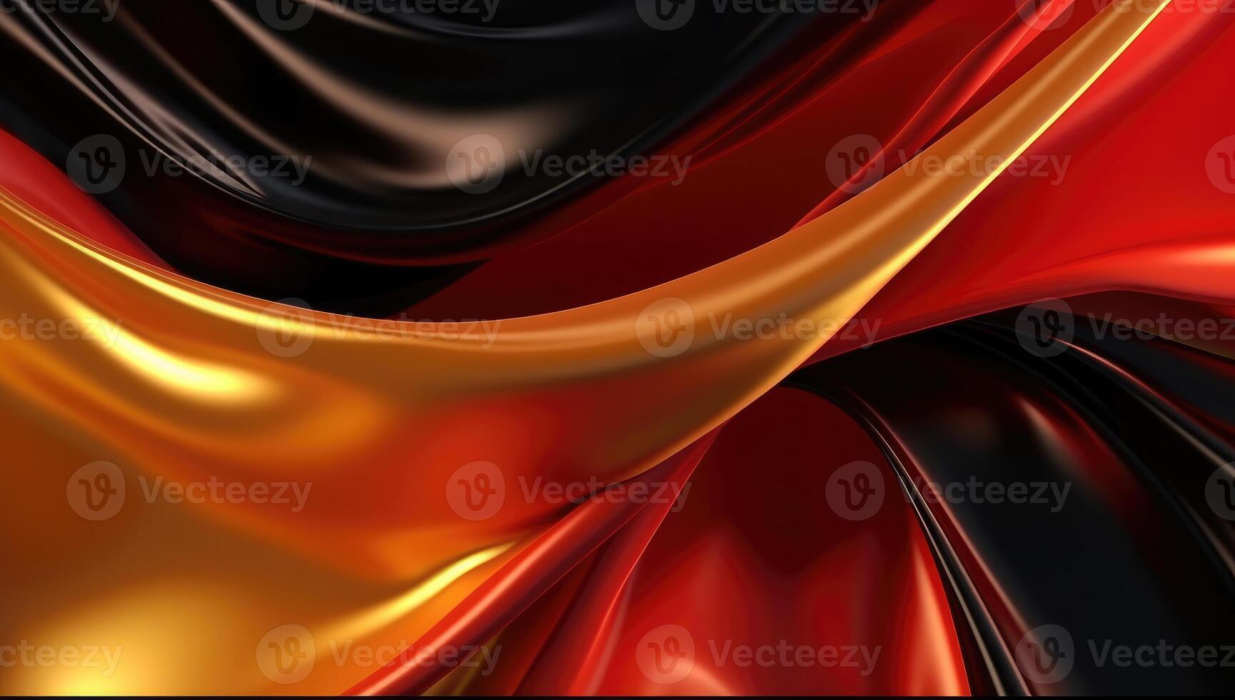 Abstract wavy glossy gold and red background. photo