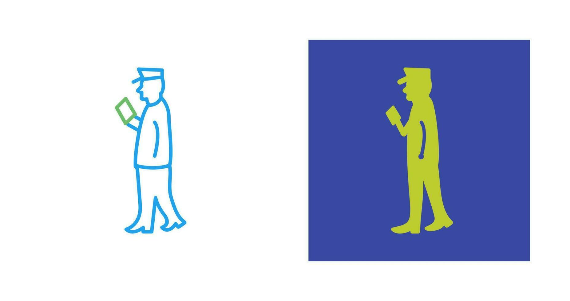 Guard Checking Passport Vector Icon