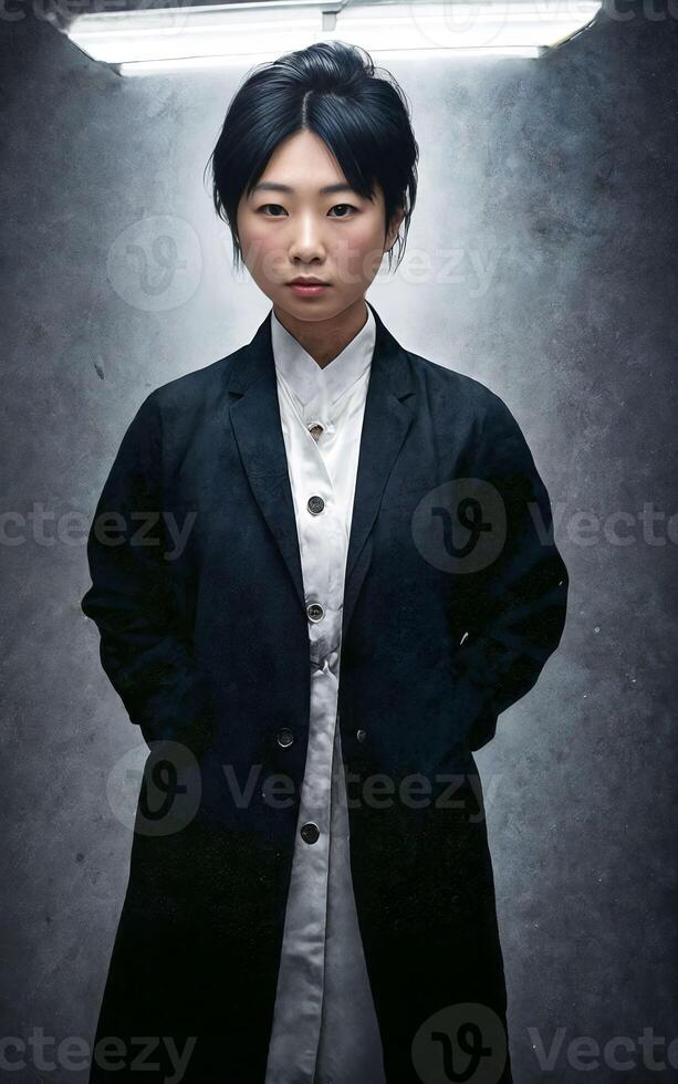scientist researcher asian woman wearing lab coat at laboratory, photo