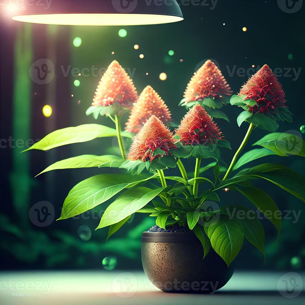 futuristic plant tree in spaceship room, generative art by A.I. photo