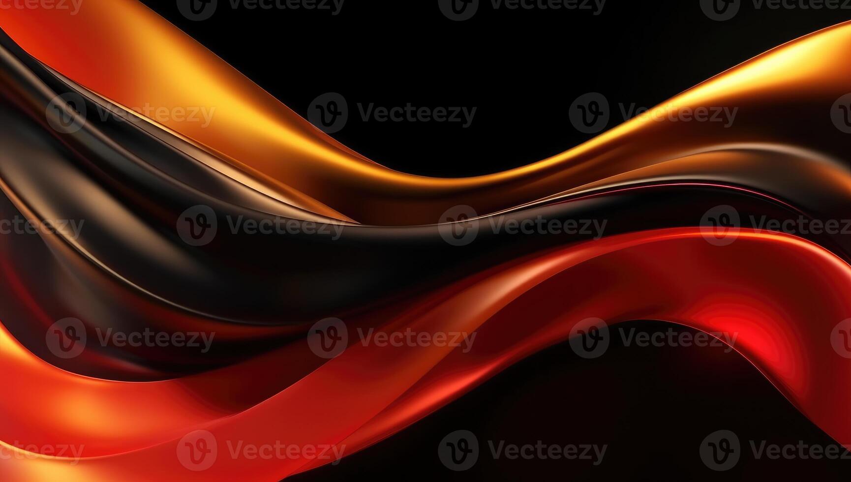 Abstract wavy glossy gold and red background. photo