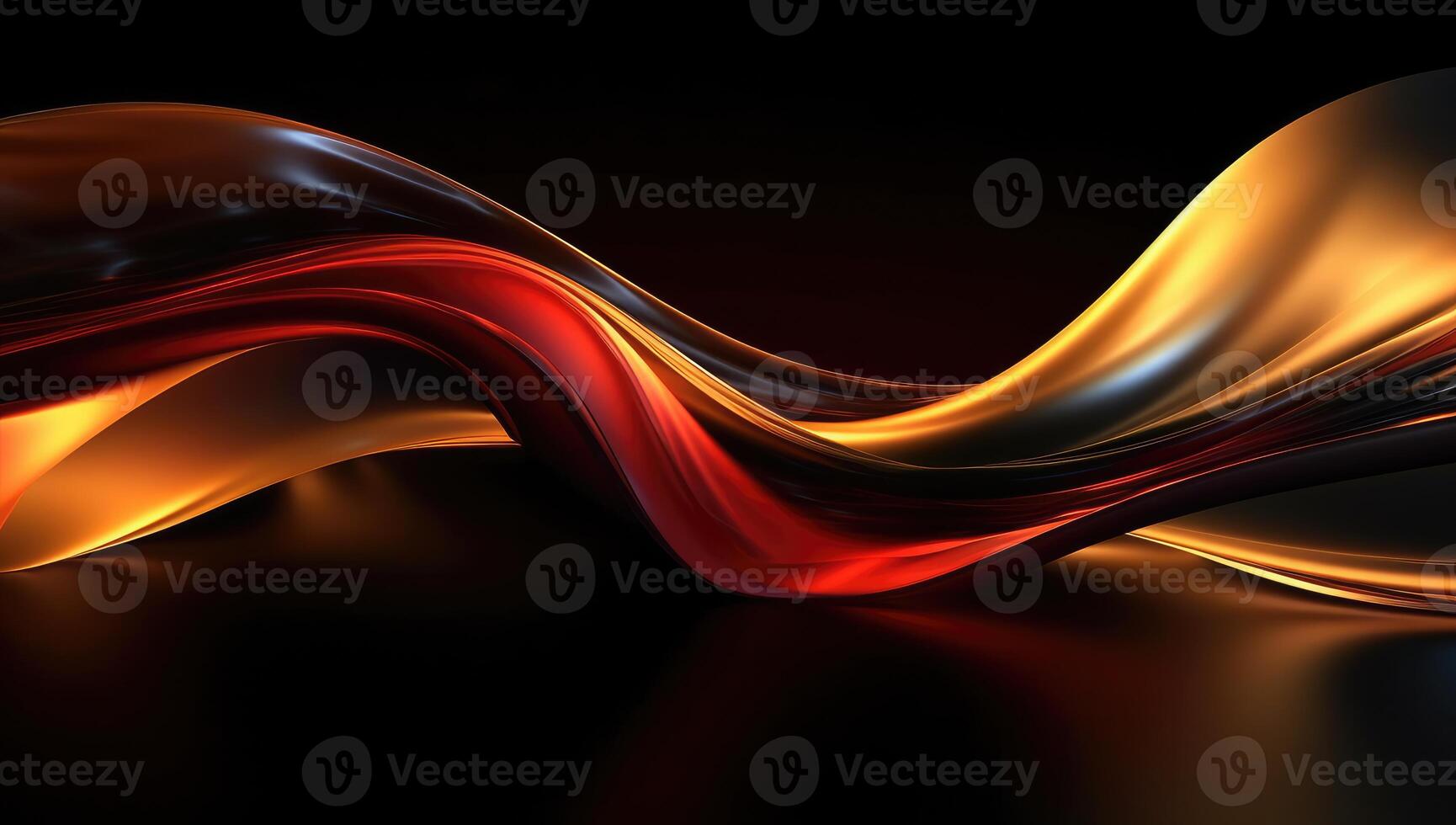 Abstract wavy glossy gold and red background. photo