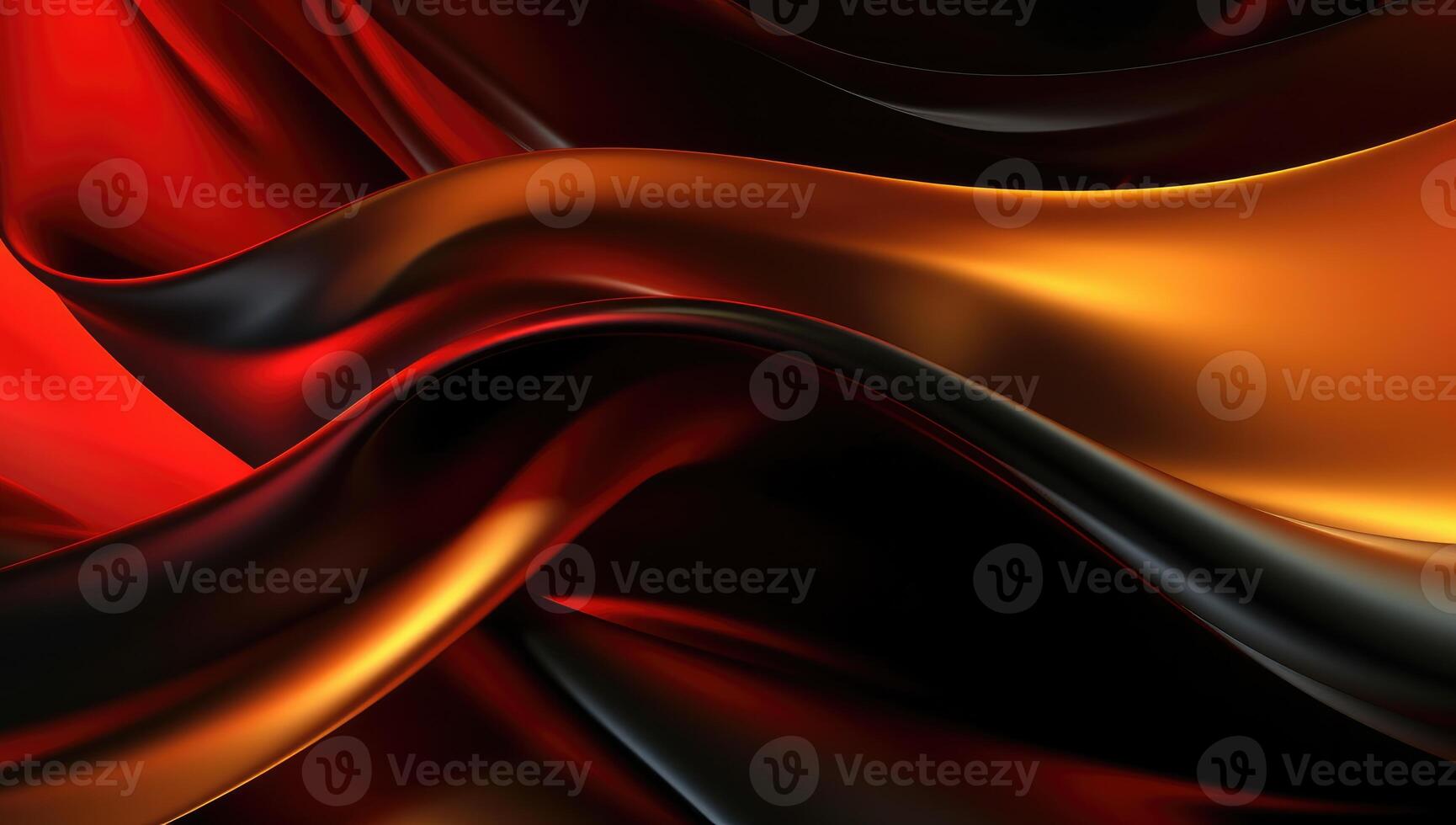 Abstract wavy glossy gold and red background. photo