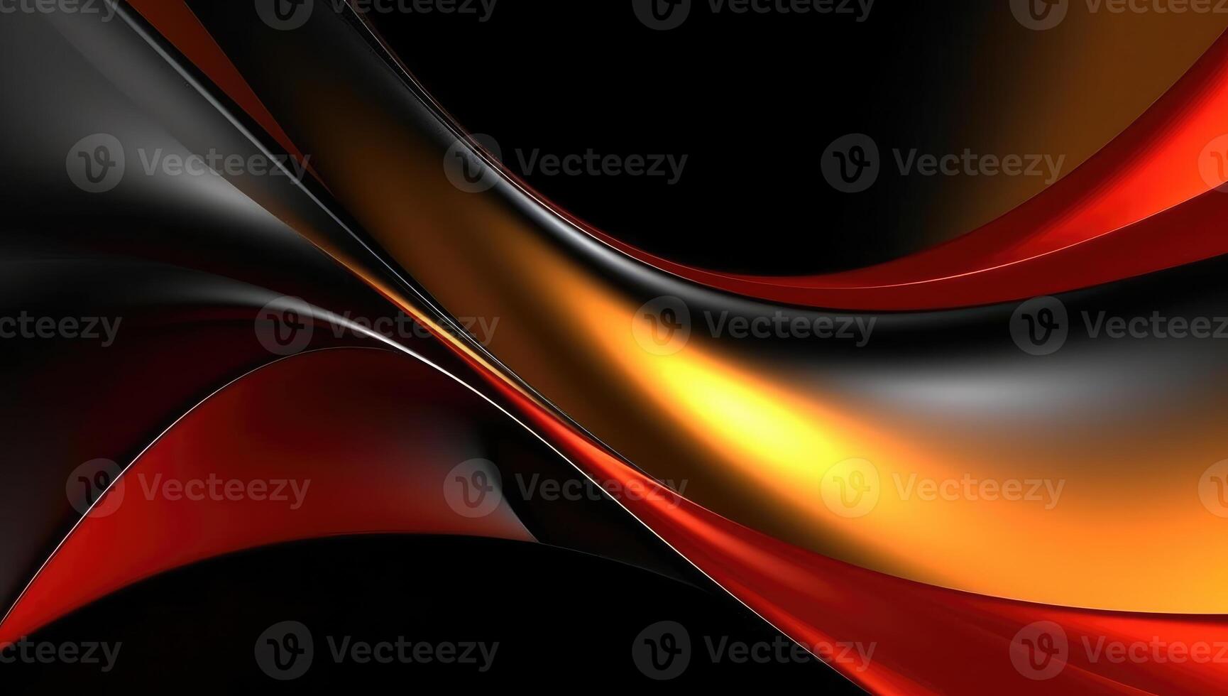 Abstract wavy glossy gold and red background. photo