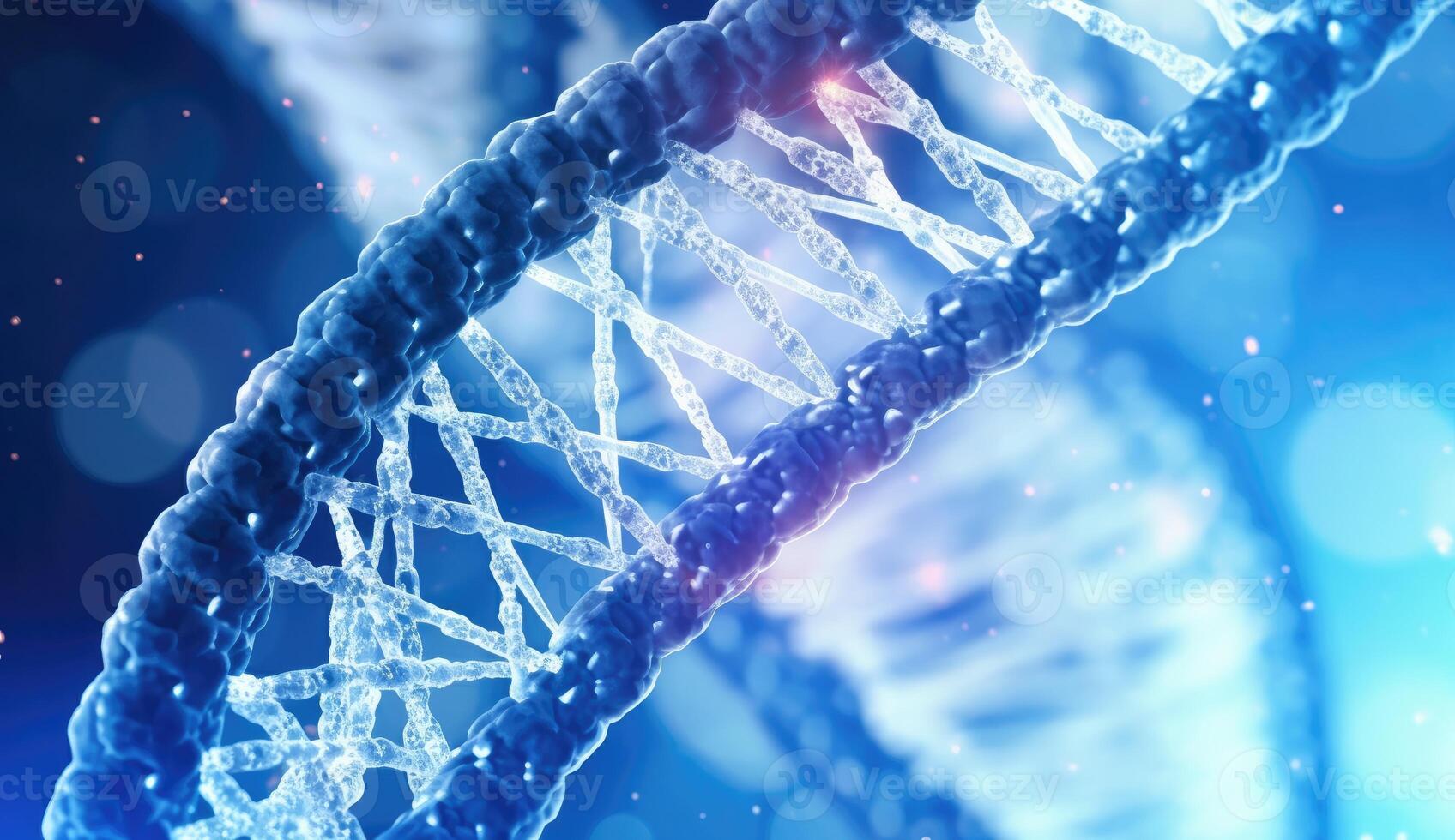 Dna strand on a background, lens flare. photo