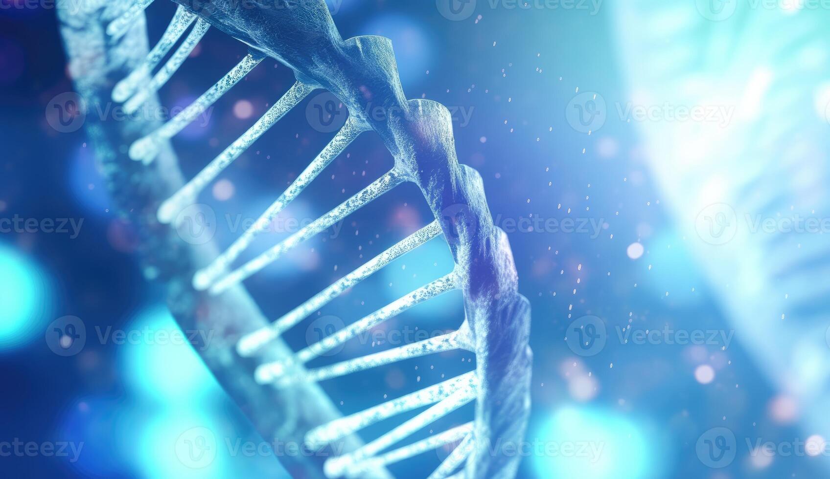 Dna strand on a background, lens flare. photo