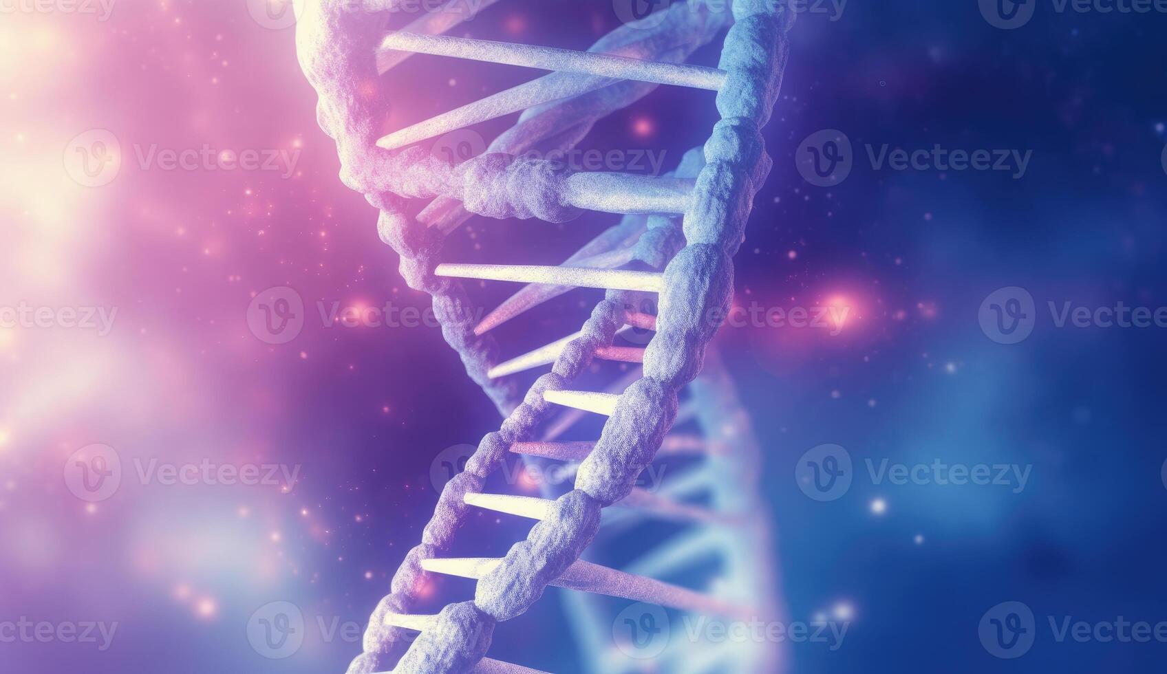 Dna strand on a background, lens flare. photo