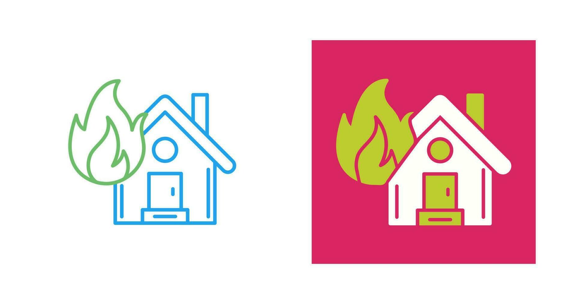 House On Fire Vector Icon