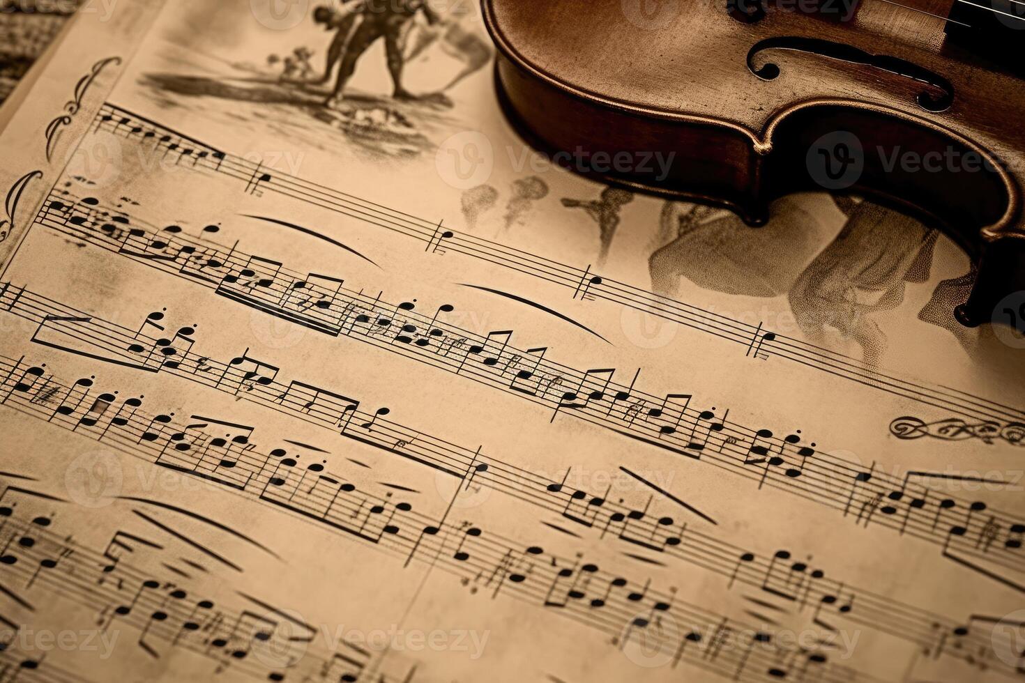 A hand drawn picture of a sheet of music. photo