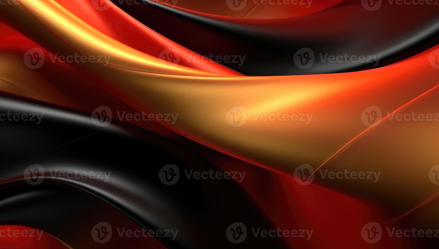 Abstract wavy glossy gold and red background. photo