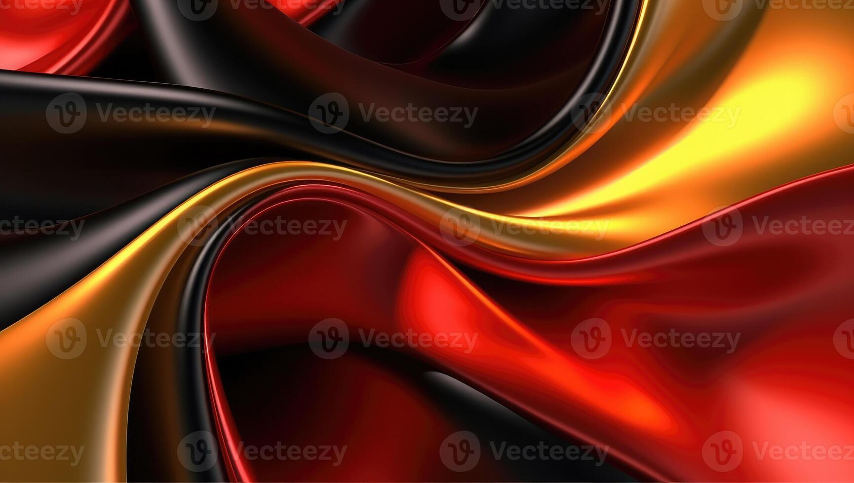 Abstract wavy glossy gold and red background. photo