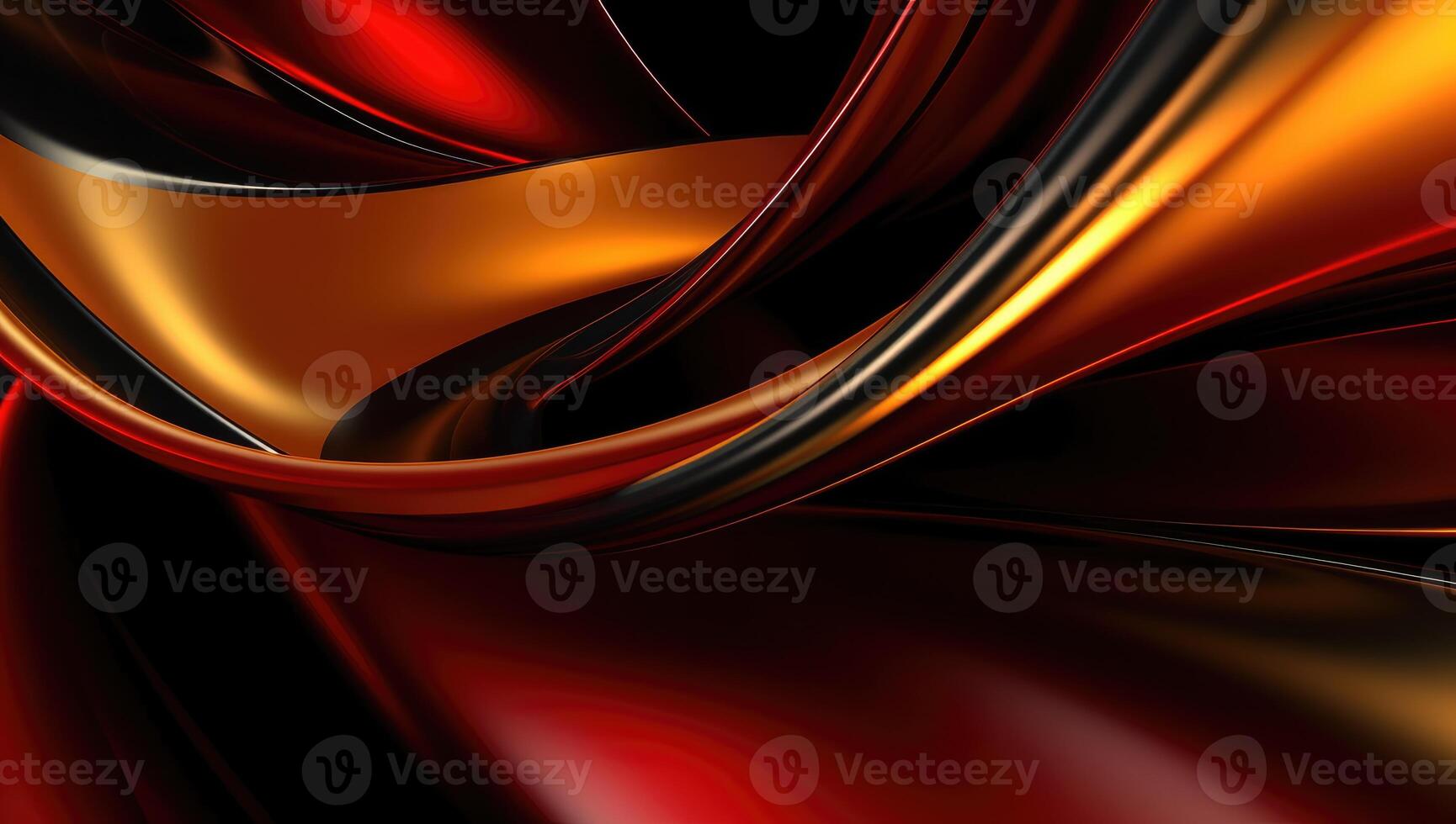 Abstract wavy glossy gold and red background. photo