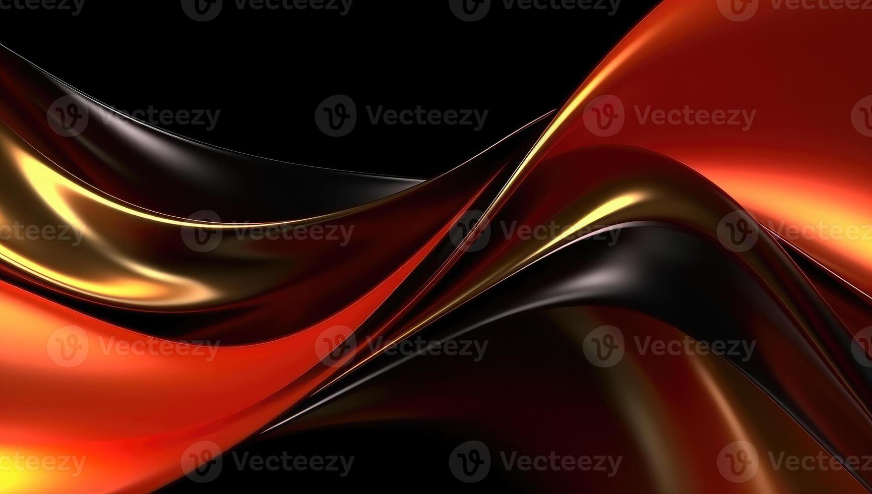 Abstract wavy glossy gold and red background. photo