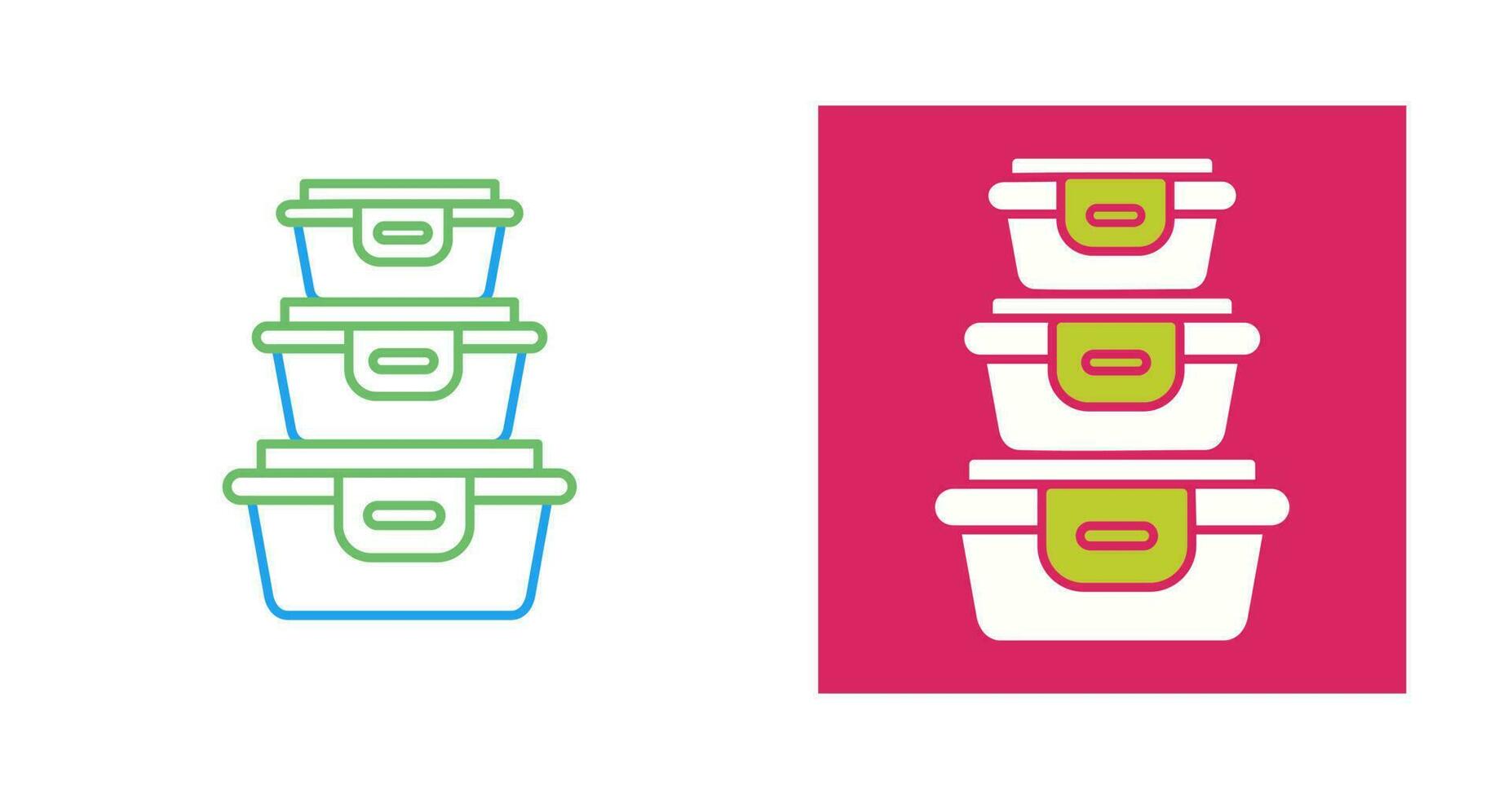 Plastic Food Container Vector Icon