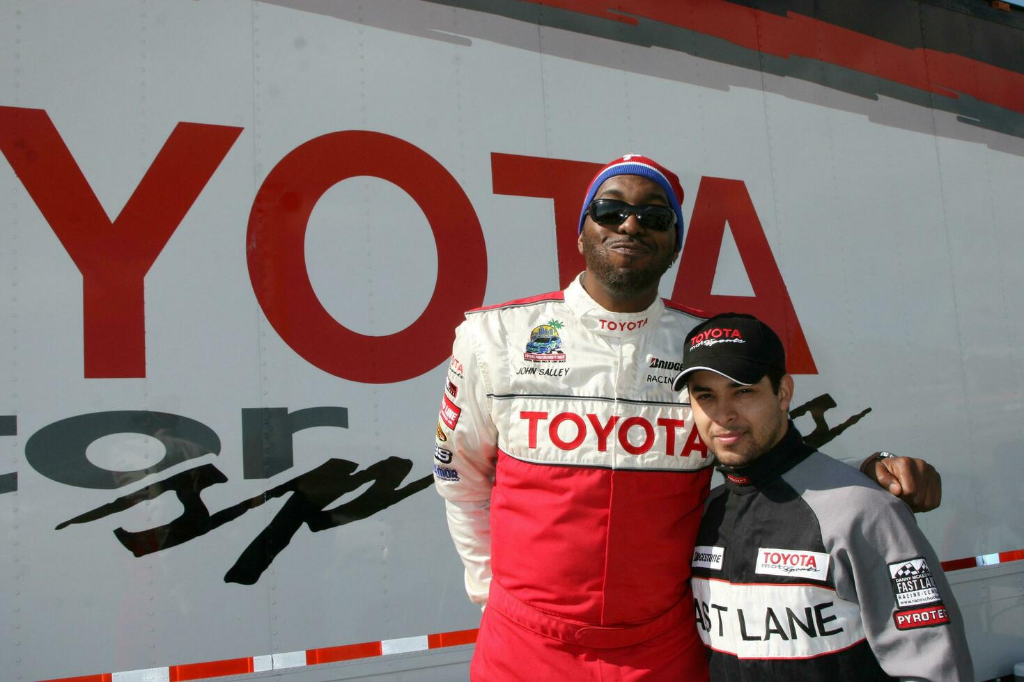 John Salley  Wilmer Valderrama Toyota ProCelebrity Race Lancaster Training The Willows Lancaster CA March 15 2008 2008 Kathy Hutchins Hutchins Photo