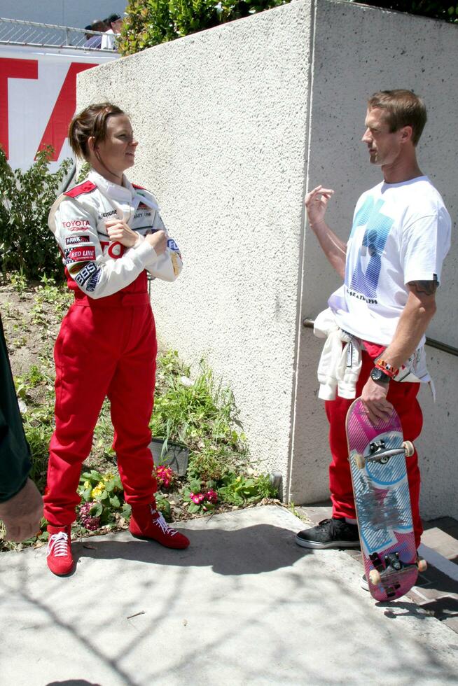 Mary Lynn Rajskub  Danny Way at the Toyota ProCeleb Qualifying Day on April 17 2009 at the Long Beach Grand Prix course in Long Beach California 2009 Kathy Hutchins Hutchins Photo