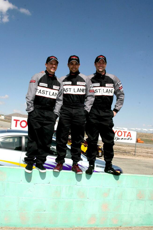 Drew Lachey Wilmer Valderrama and Daniel Goddard Toyota ProCelebrity Race Lancaster Training The Willows Lancaster CA March 15 2008 2008 Kathy Hutchins Hutchins Photo