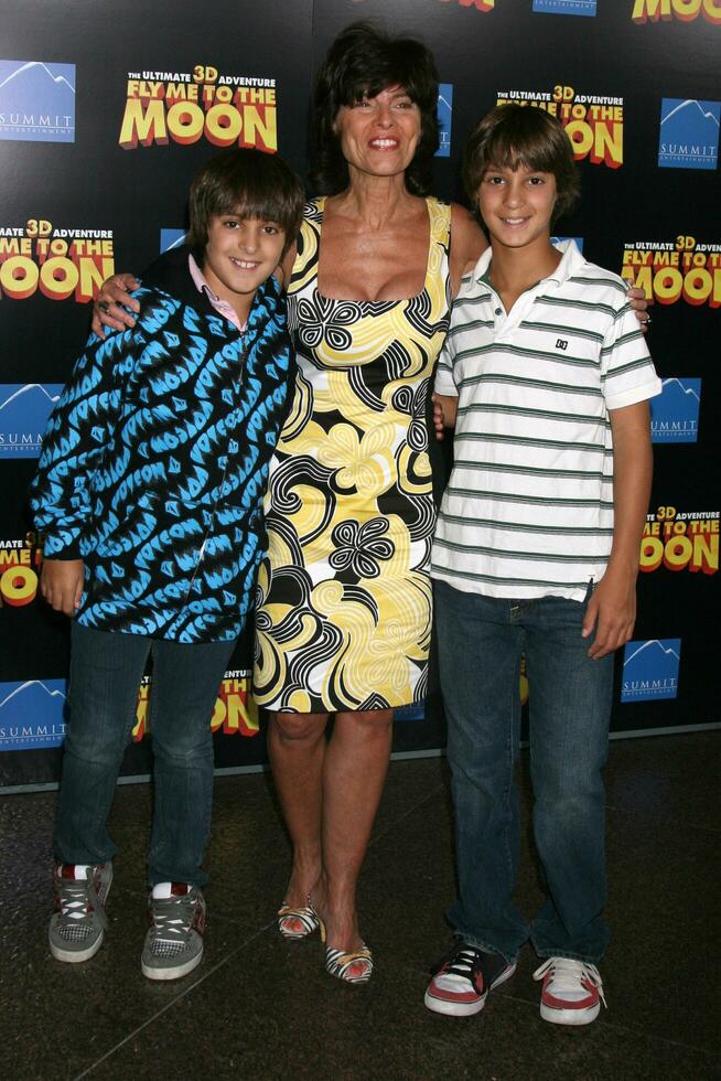 Adrienne Barbeau and her twin sons William and Walker arriving at the premiere of Fly Me To The Moon at the Directors Guild Theater in Los Angeles CA August 3 2008 2008 Kathy Hutchins Hutchins Photo