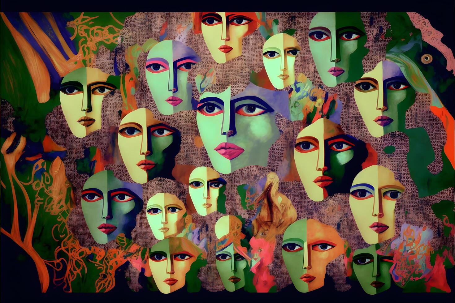 Abstract human oil paintings for wall decor modern art women modern art gallery colorful design art photo