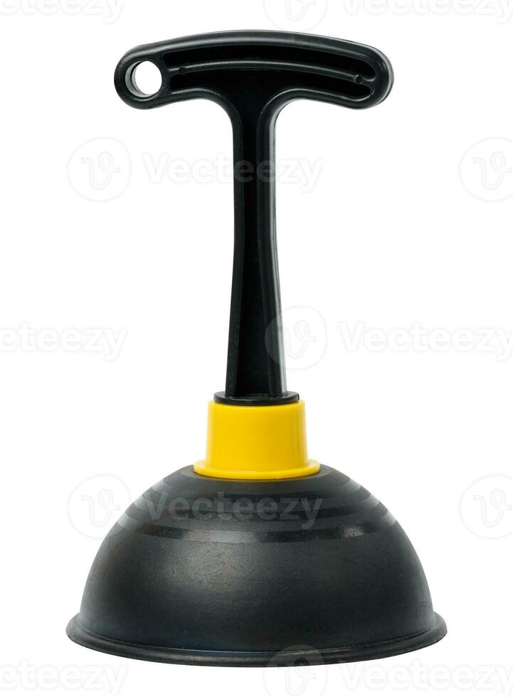 Black rubber plunger on a white isolated background photo