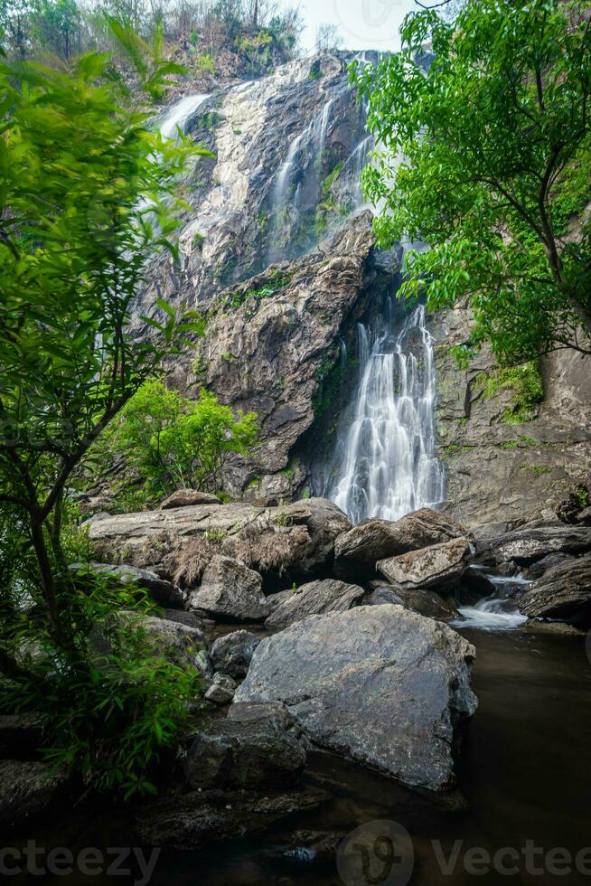 Khlong Lan Waterfall, Beautiful waterfalls in klong Lan national park of Thailand photo