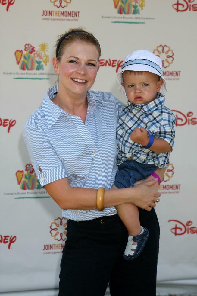 Melissa Joan Hart and Braydon Hart Wilkerson arriving at the A Time For Heroes Celebrity Carnival benefiting the Elizabeth Glaser Pediatrics AIDS Foundation at the Wadsworth Theater Grounds in Westwood , CA on June 7, 2009 photo