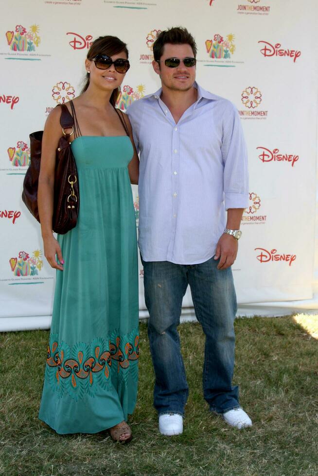 Vanessa Minnillo and Nick Lachey arriving at A Time For Heroes Celebrity Carnival benefiting the Elizabeth Glaser Pediatrics AIDS Foundation at the Wadsworth Theater Grounds in Westwood , CA on June 7, 2009 photo