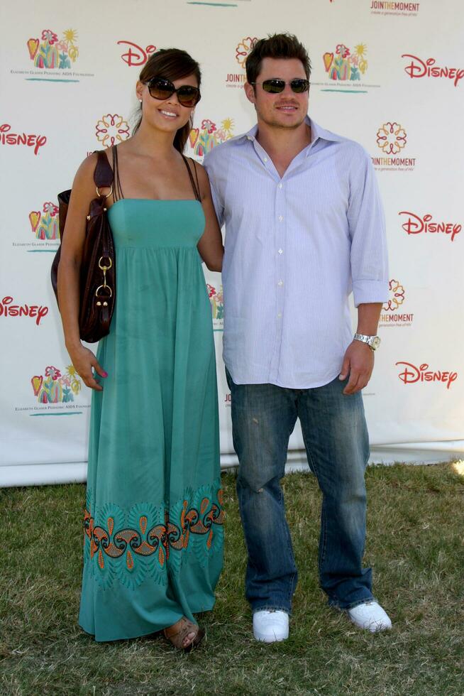Vanessa Minnillo and Nick Lachey arriving at A Time For Heroes Celebrity Carnival benefiting the Elizabeth Glaser Pediatrics AIDS Foundation at the Wadsworth Theater Grounds in Westwood , CA on June 7, 2009 photo