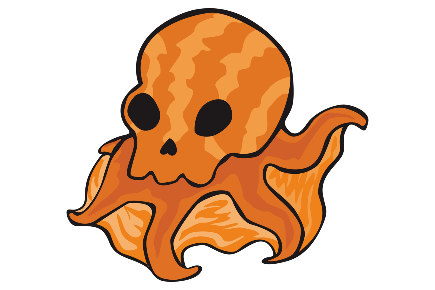 Halloween Monster Cartoon Character - Skull Octopus With Transparent Background png