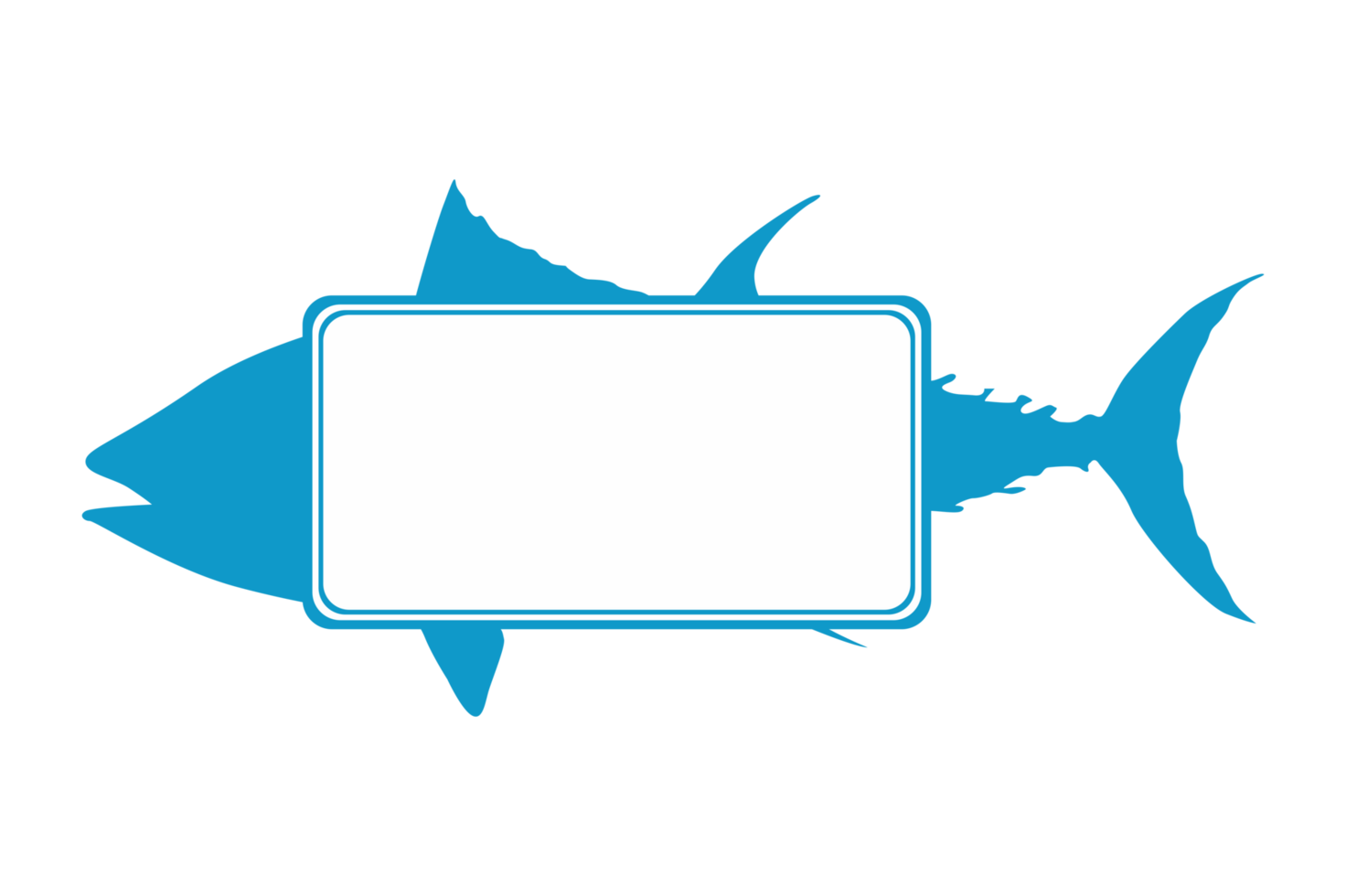 tonfisk silhuett fisk logotyp ikon med transparent bakgrund png