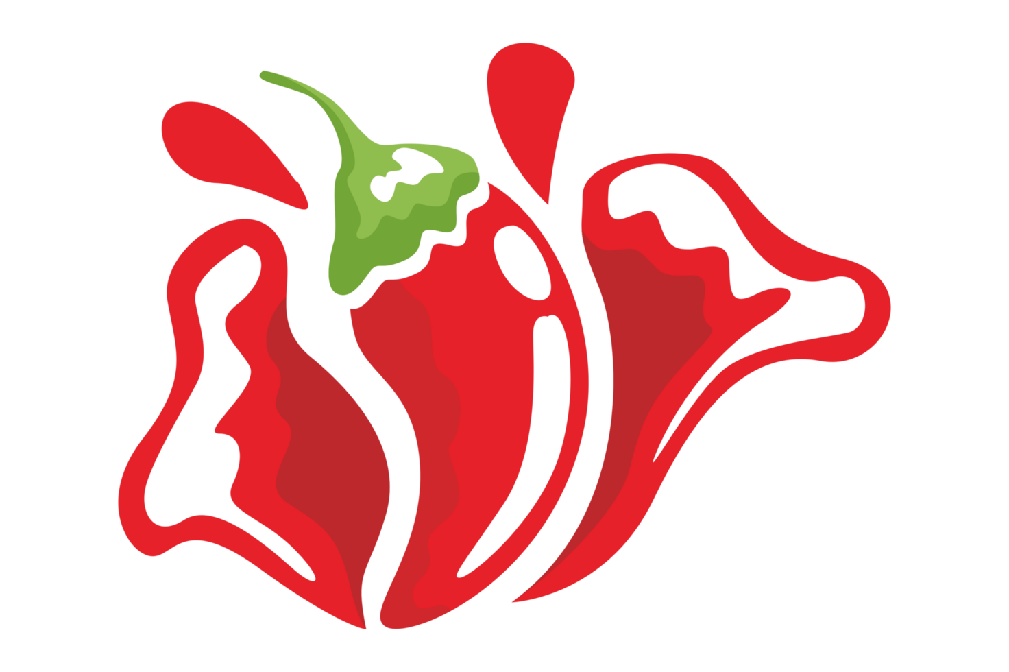 röd chili spash logotyp ikon på transparent bakgrund png