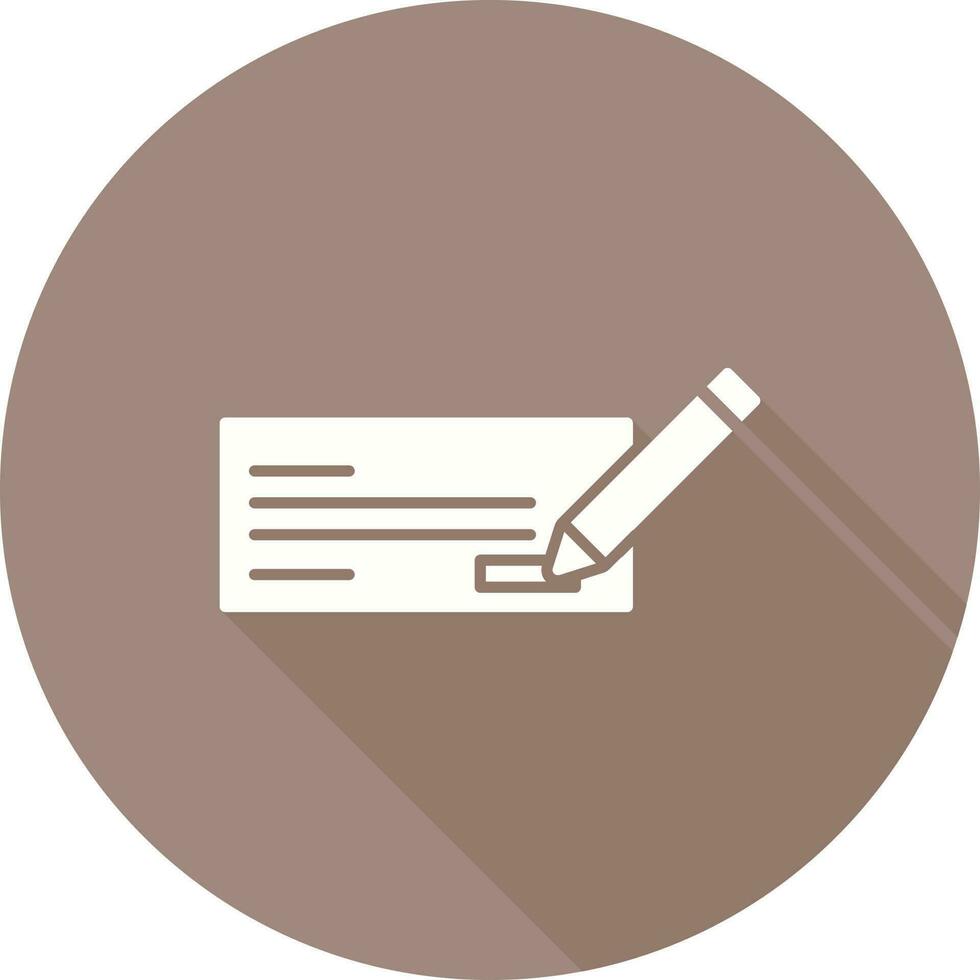 icono de vector de cheque de escritura