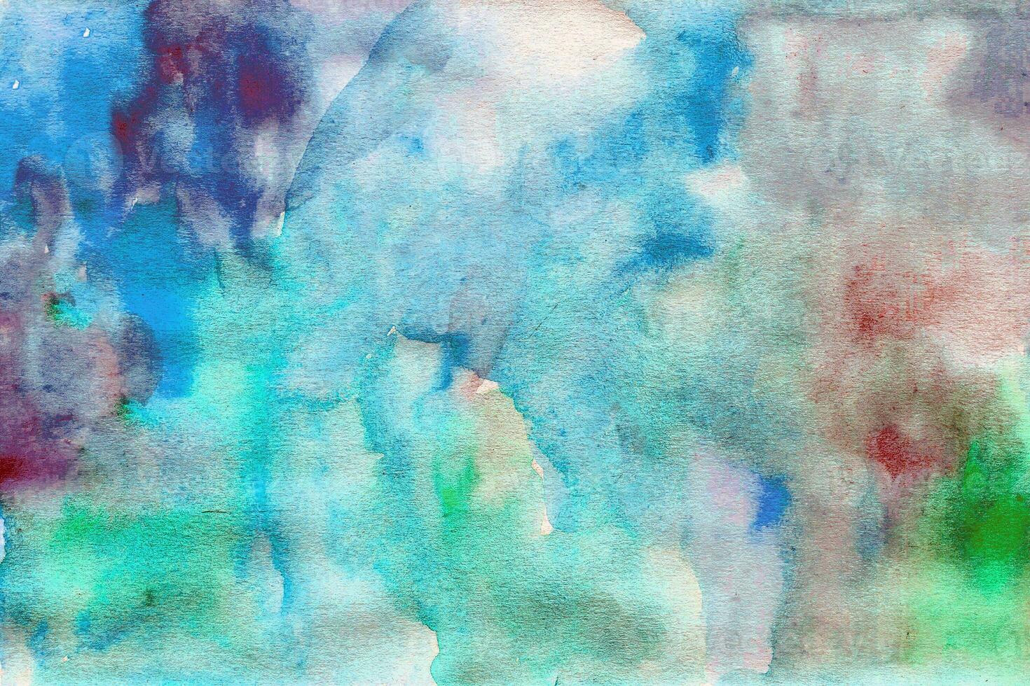 Blue -green watercolor background texture photo