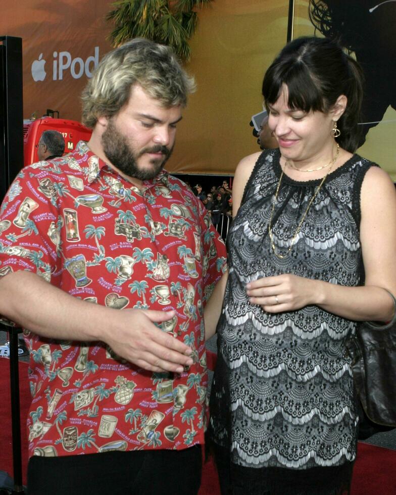 Jack Black  Wife ironman Premiere Graumans Chinese Theater Los Angeles CA April 30 2008 2008 Kathy Hutchins Hutchins Photo
