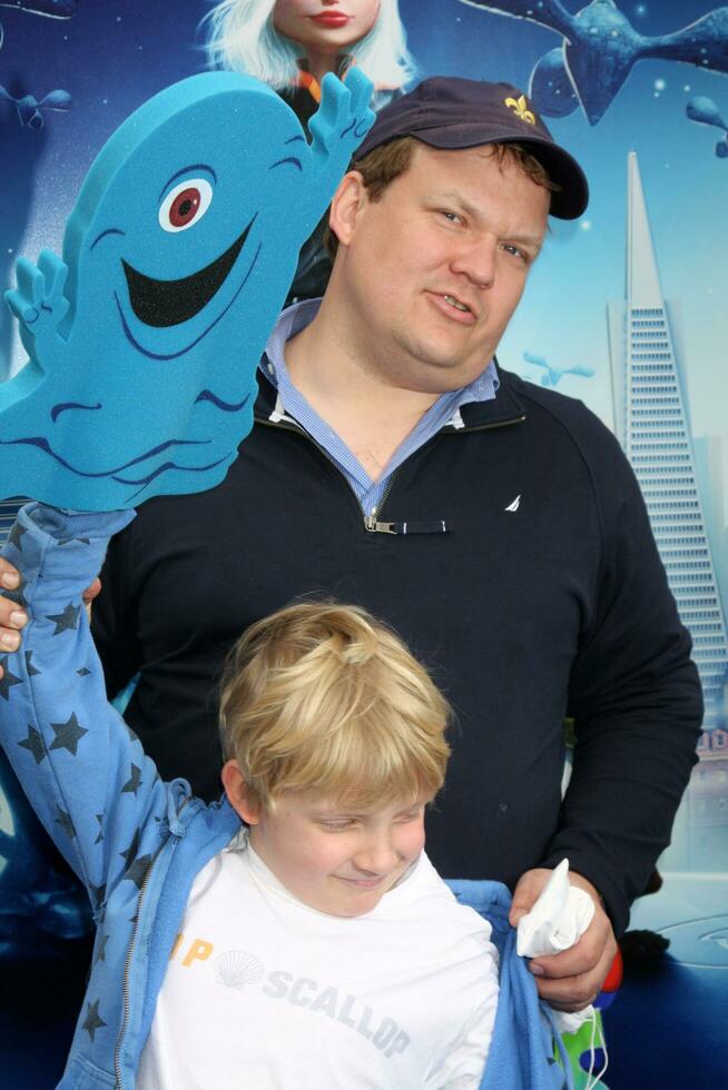 Andy Richter  Son arriving at the Los Angeles Premiere of Monsters Vs Aliens at Gibson Ampitheatre in Universal City CA on March 22 2009 photo