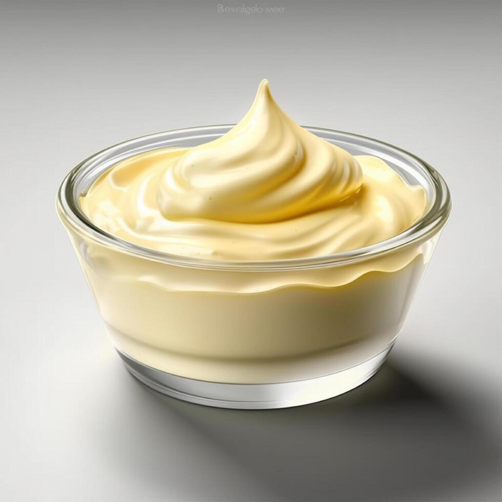 Mayonnaise sauce from vegetable oil, chicken eggs and vinegar. photo