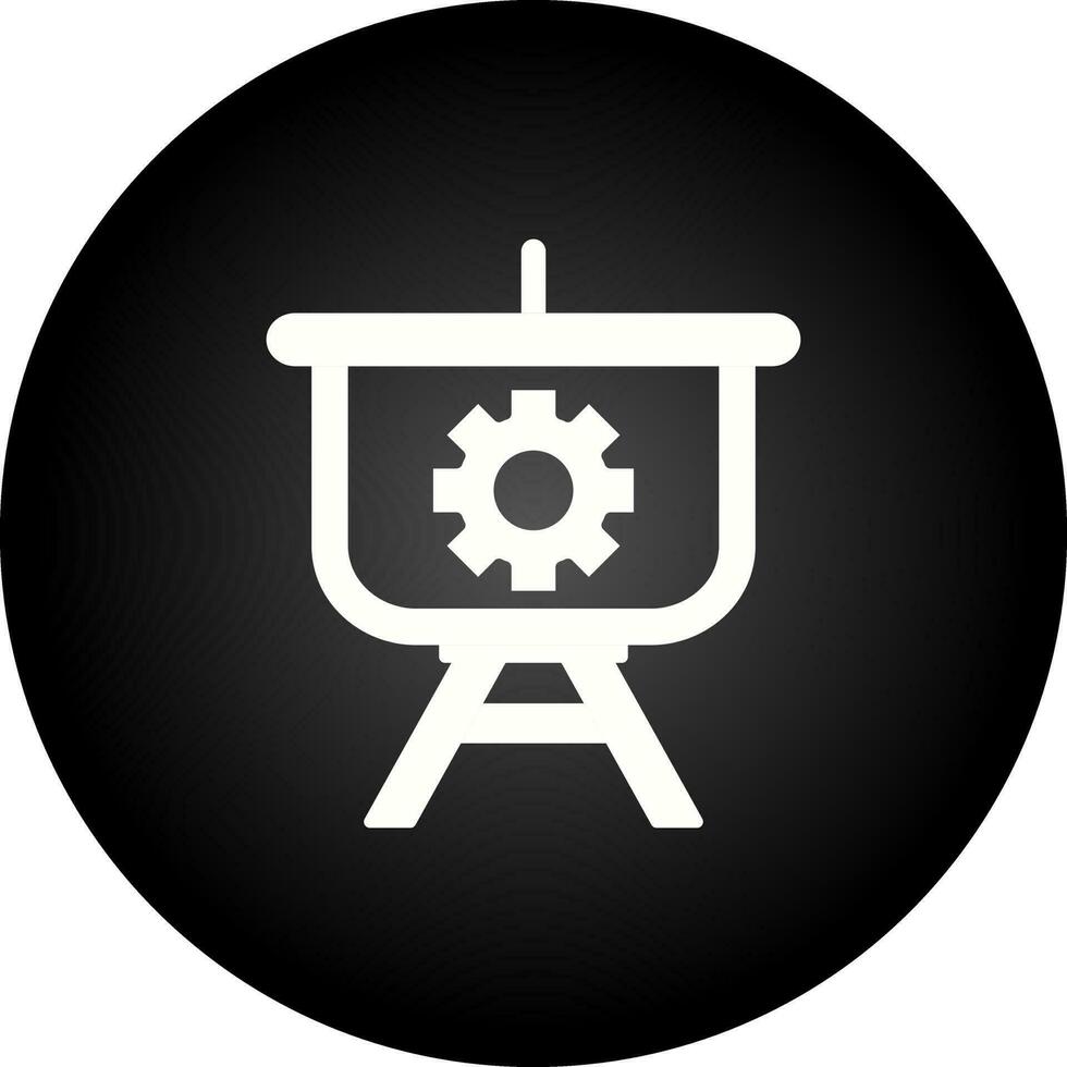 Setting Presentation Line Icon vector