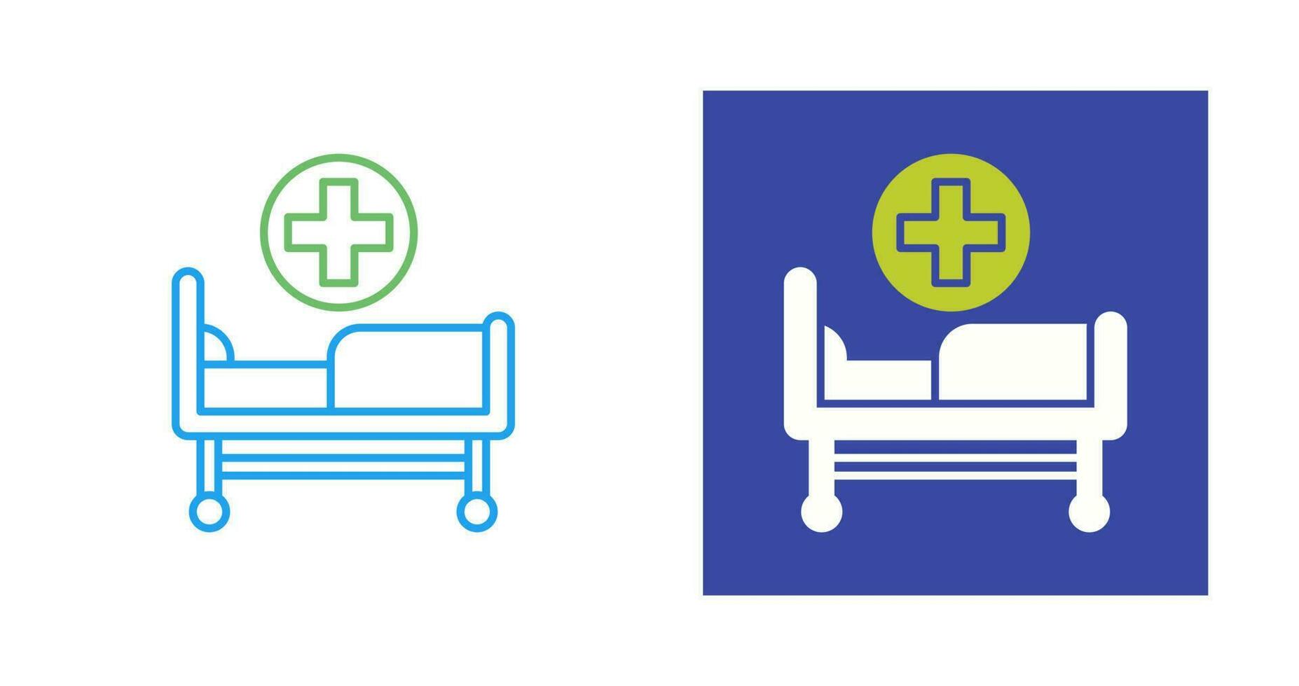 icono de vector de cama de hospital