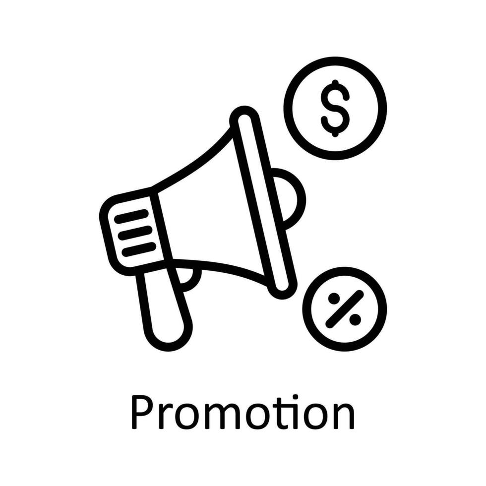 promoción vector contorno icono diseño ilustración. impuestos símbolo en blanco antecedentes eps 10 archivo