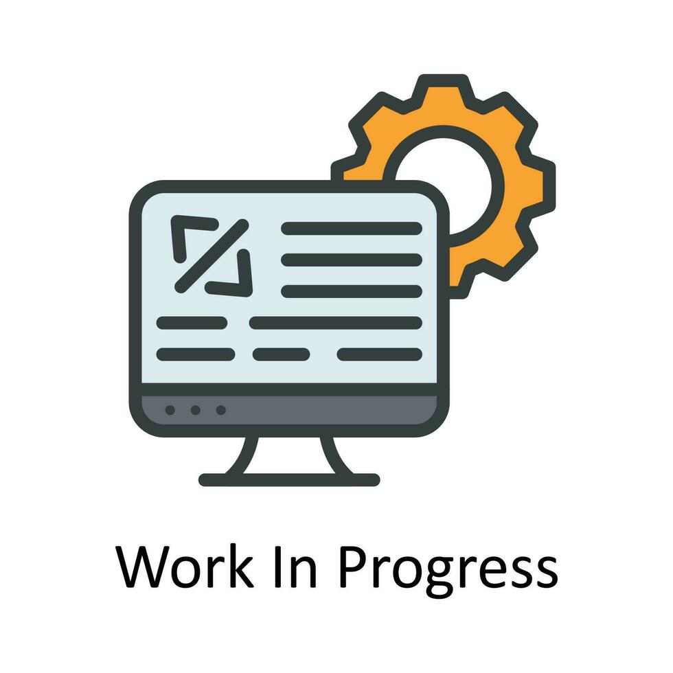 Work In Progress vector  Fill outline Icon Design illustration. Work in progress Symbol on White background EPS 10 File