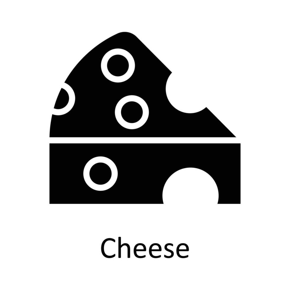 Cheese vector    Solid Icon Design illustration. Agriculture  Symbol on White background EPS 10 File