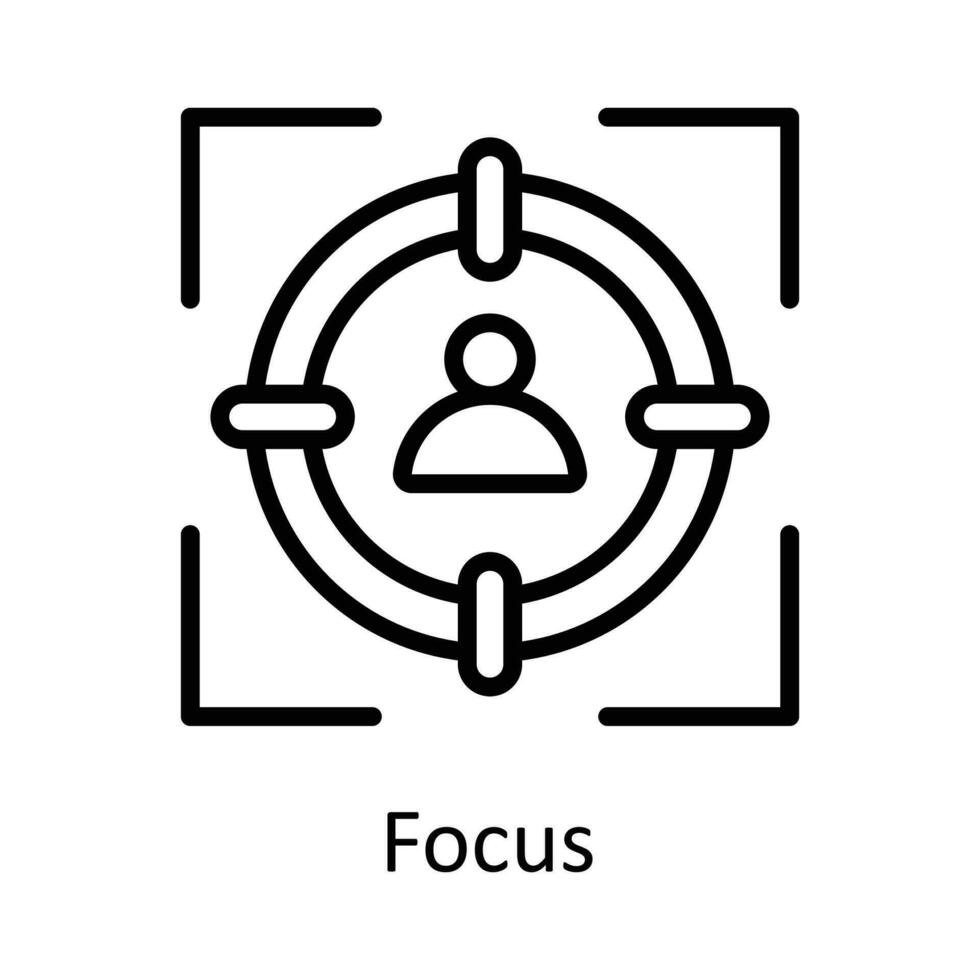 Focus  vector  outline Icon Design illustration. Time Management Symbol on White background EPS 10 File