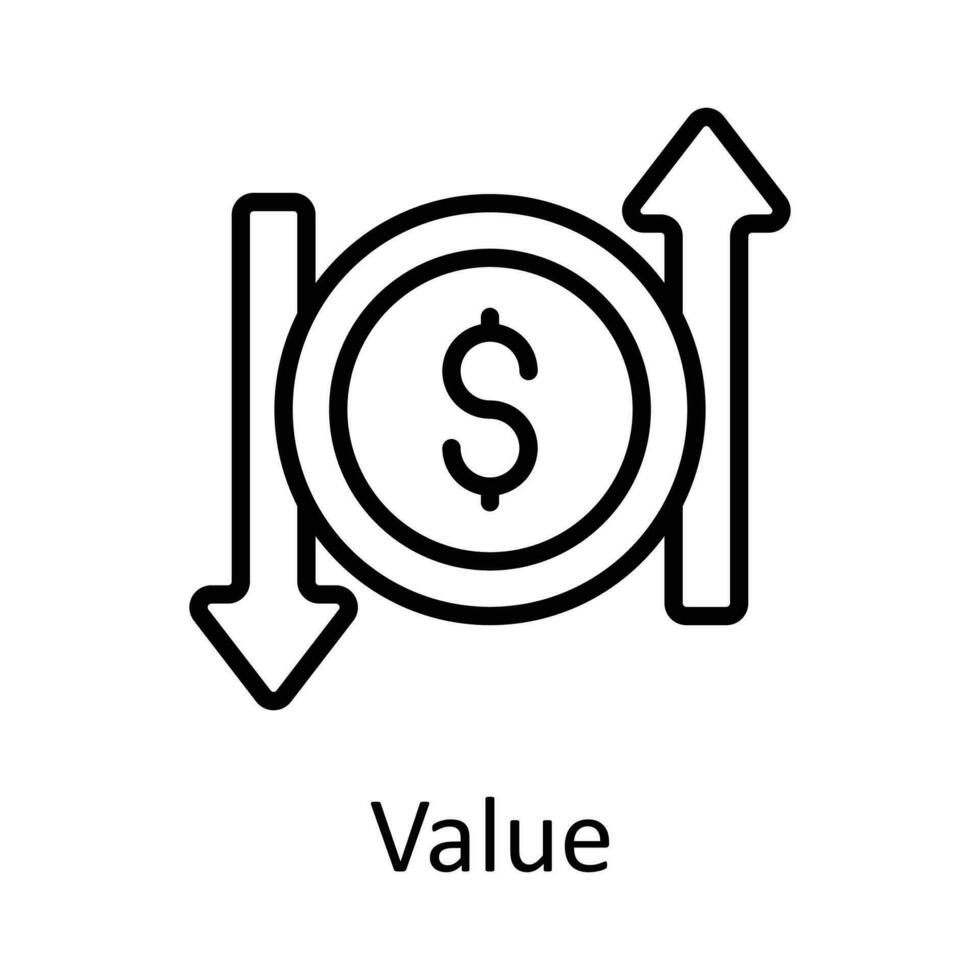 valor vector contorno icono diseño ilustración. impuestos símbolo en blanco antecedentes eps 10 archivo