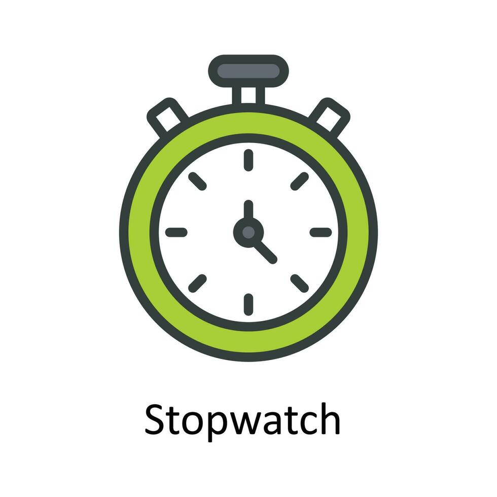 Stopwatch  vector  Fill outline Icon Design illustration. Work in progress Symbol on White background EPS 10 File