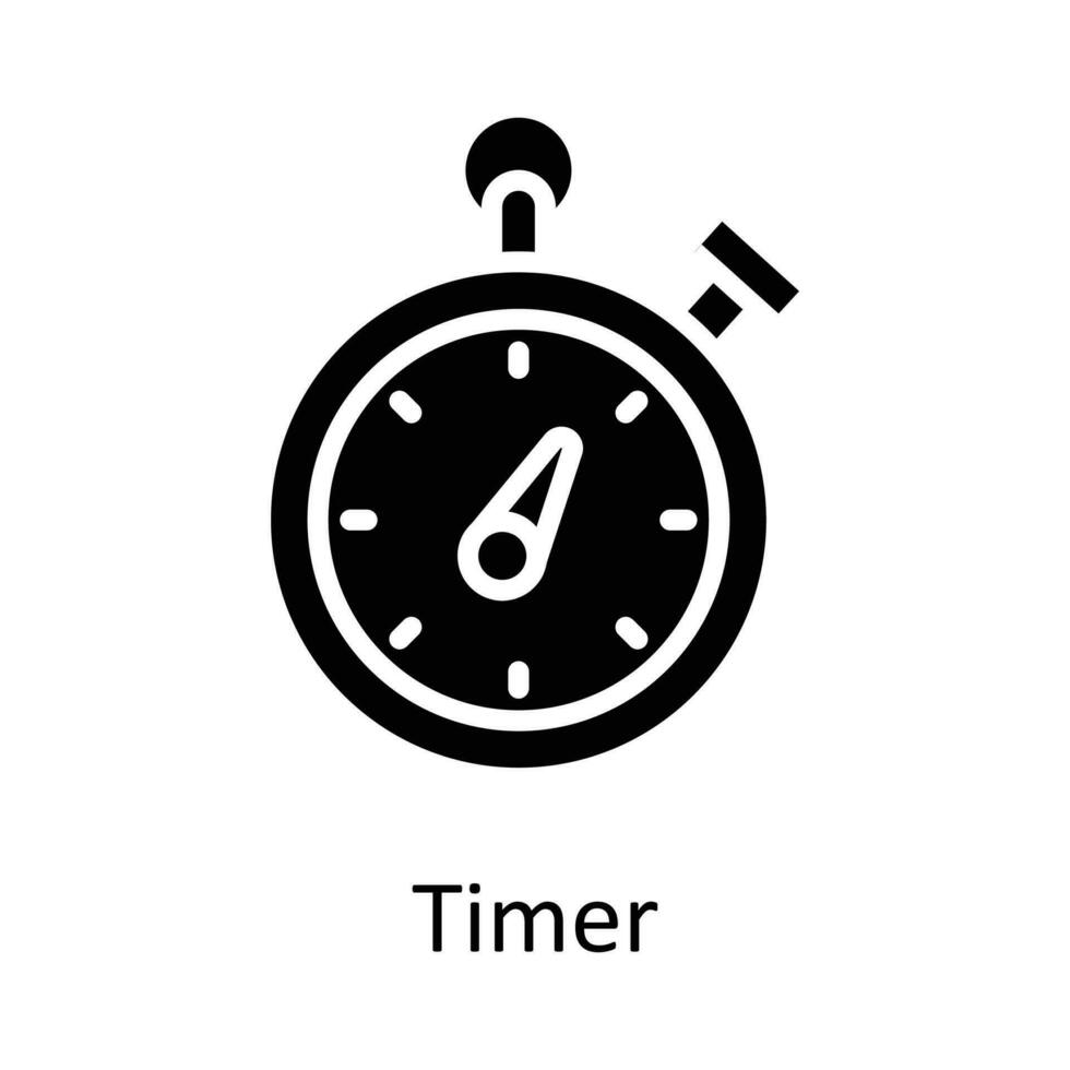 Timer vector  Solid Icon Design illustration. Time Management Symbol on White background EPS 10 File