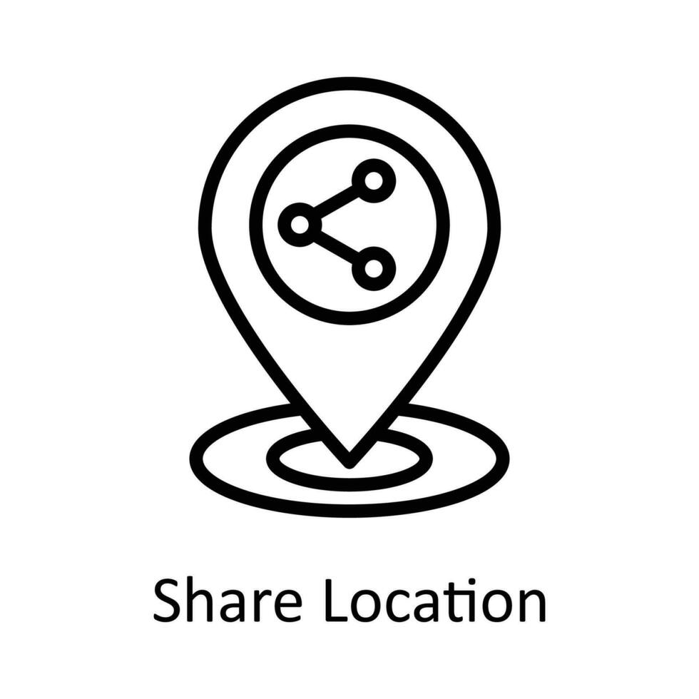 Share Location vector    outline Icon Design illustration. Location and Map Symbol on White background EPS 10 File