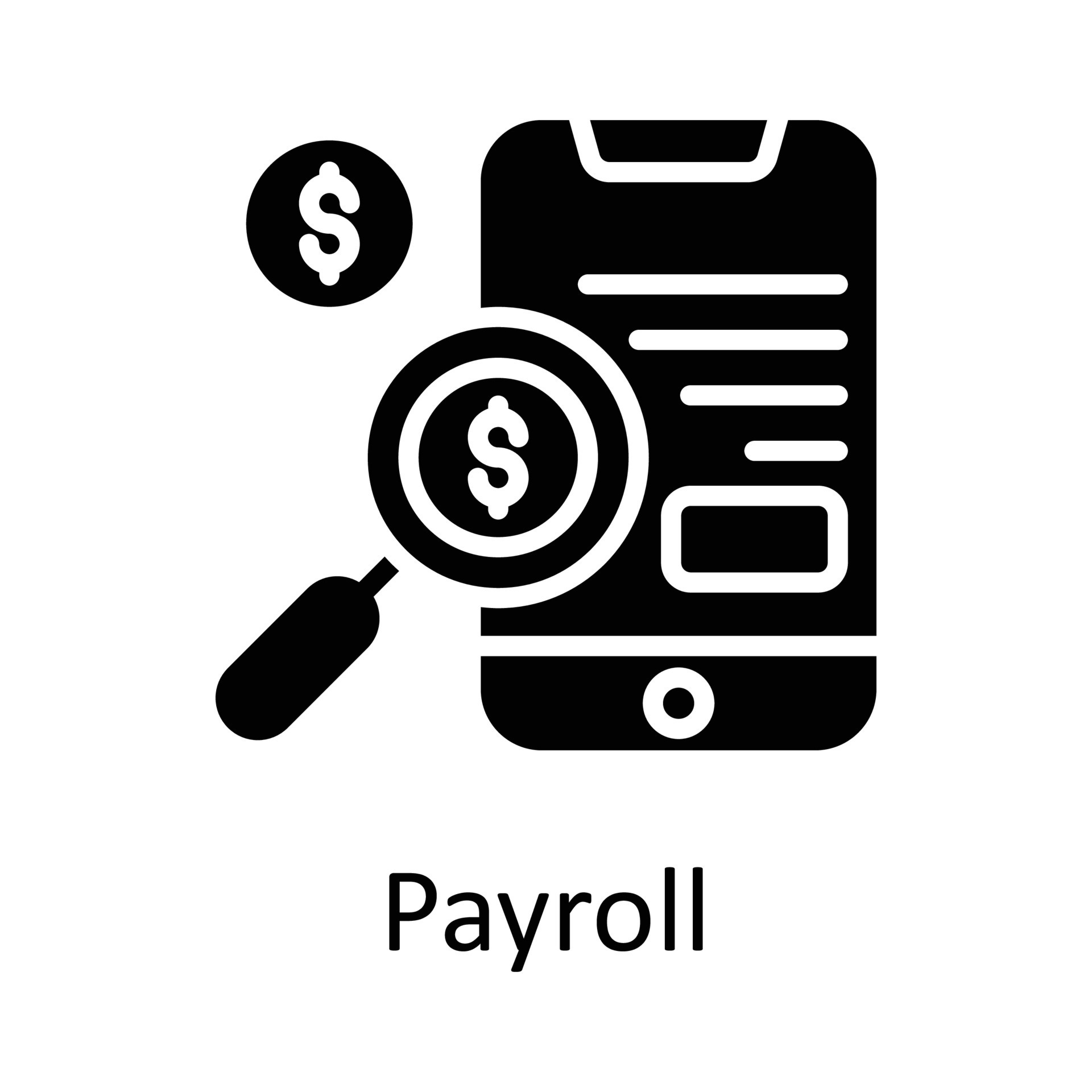Payroll vector Solid Icon Design illustration. Taxes Symbol on White ...