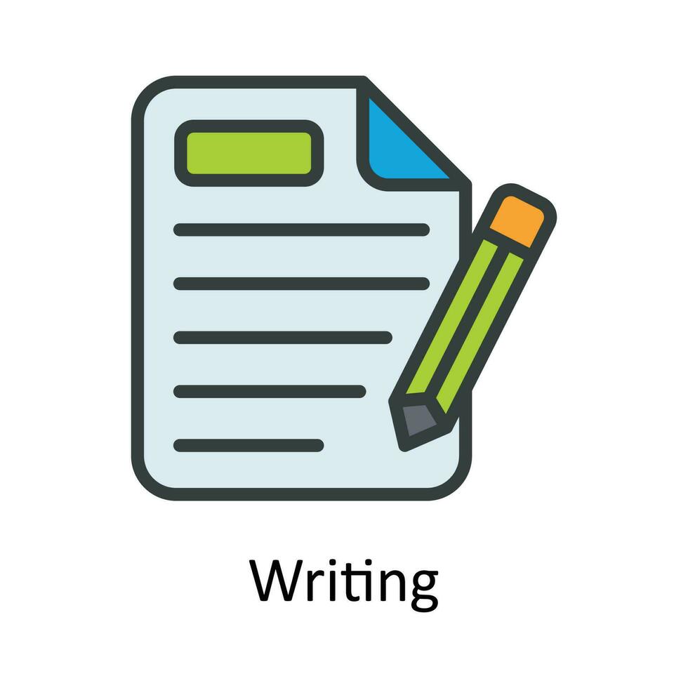Writing vector  Fill outline Icon Design illustration. Work in progress Symbol on White background EPS 10 File